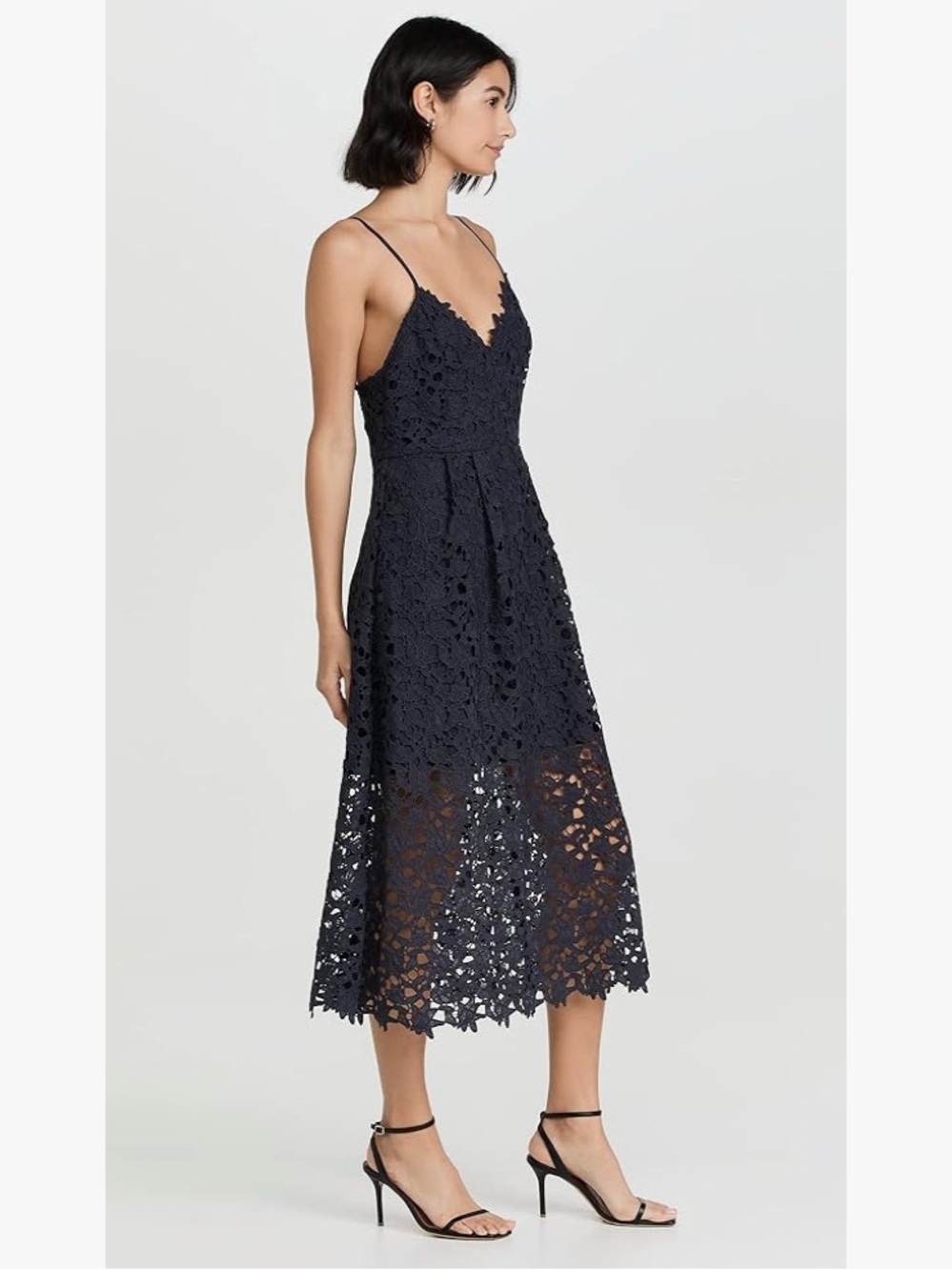 ASTR Navy Lace Midi Dress - Picture 3 of 12